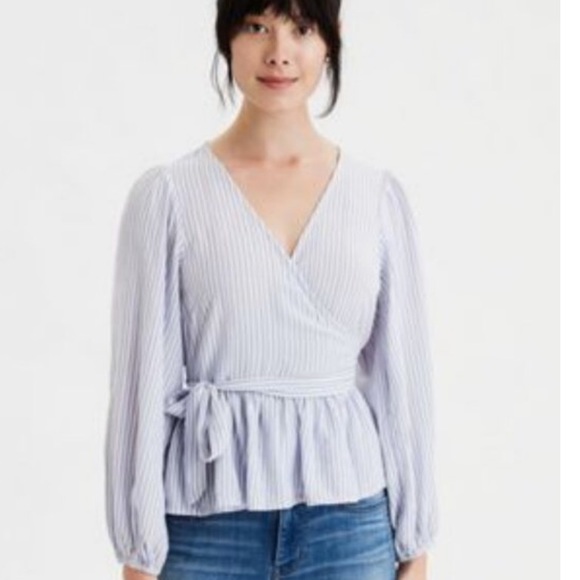 American Eagle Outfitters Tops | New American Eagle Wrap Front Tie Waist Top | Poshmark